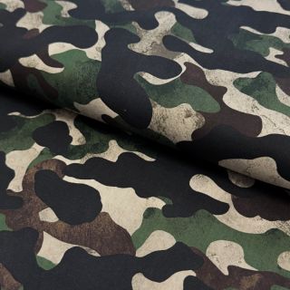 Cotton fabric Camouflage green digital print