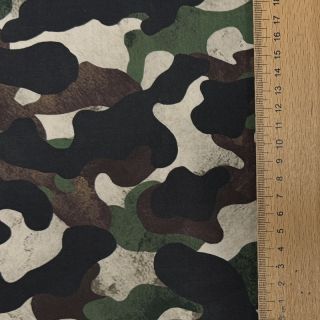 Cotton fabric Camouflage green digital print