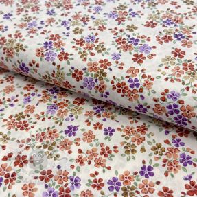 Cotton fabric Simie flowers offwhite digital print