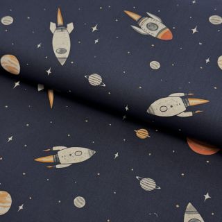 Cotton fabric Space digital print