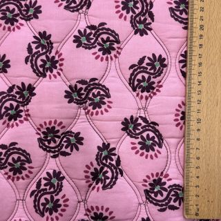 Cotton fabric VOILE STEPPED Daria flower aubergine digital print