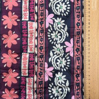 Cotton fabric VOILE STEPPED Daria flower aubergine digital print