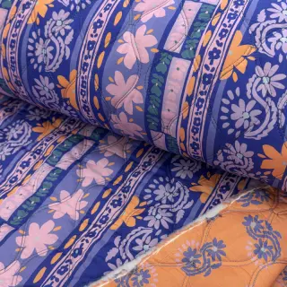 Cotton fabric VOILE STEPPED Daria flower purple digital print