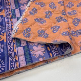 Cotton fabric VOILE STEPPED Daria flower purple digital print