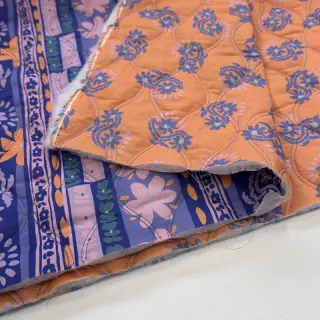 Cotton fabric VOILE STEPPED Daria flower purple digital print