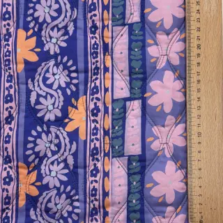 Cotton fabric VOILE STEPPED Daria flower purple digital print