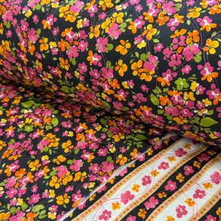 Cotton fabric VOILE STEPPED Ophelia flower digital print