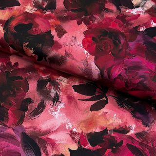 Cotton fabric SATIN Zurie flower digital print