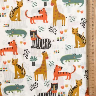 Cotton fabric Safari time offwhite digital print