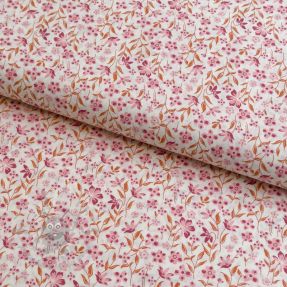 Cotton fabric Fine flowers pink