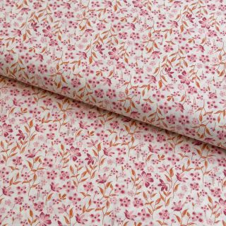 Cotton fabric Fine flowers pink