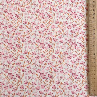 Cotton fabric Fine flowers pink