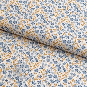 Cotton fabric Fine flowers blue