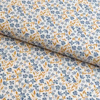 Cotton fabric Fine flowers blue