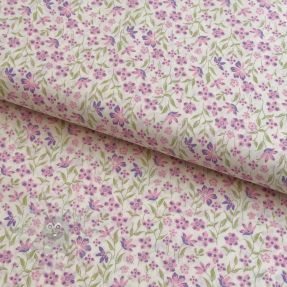 Cotton fabric Fine flowers purple