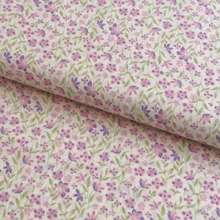 Cotton fabric Fine flowers purple