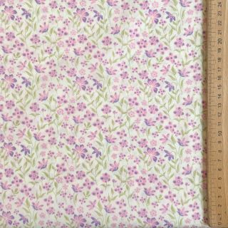 Cotton fabric Fine flowers purple