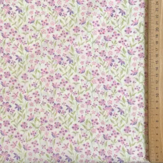 Cotton fabric Fine flowers purple