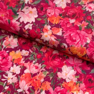 Cotton fabric VOILE Tanja flowers digital print