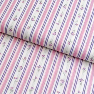 Cotton fabric Fine flowers STRIPE purple