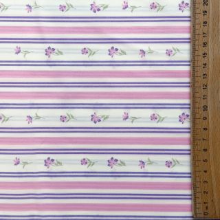 Cotton fabric Fine flowers STRIPE purple