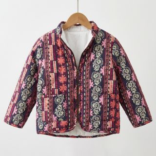 Cotton fabric VOILE STEPPED Daria flower aubergine digital print