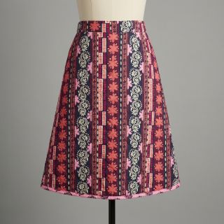 Cotton fabric VOILE STEPPED Daria flower aubergine digital print