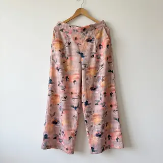 Cotton fabric SATIN Penny flower peach digital print