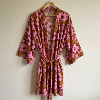 Cotton fabric SATIN Flower Kala caramel