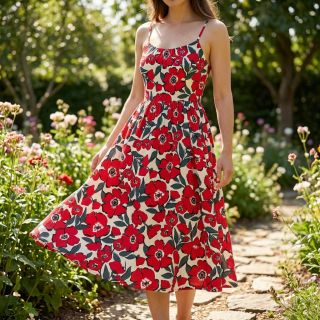 Cotton fabric SATIN Flower Kala offwhite