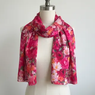 Cotton fabric VOILE Tanja flowers digital print