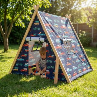 Cotton fabric Cars navy digital print