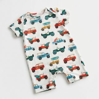 Cotton fabric Cars white digital print