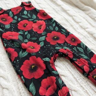 Cotton fabric Poppy black digital print