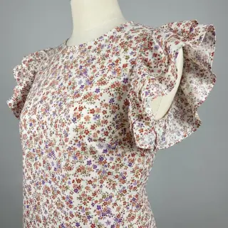 Cotton fabric Simie flowers offwhite digital print