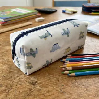 Cotton fabric Vehicles white