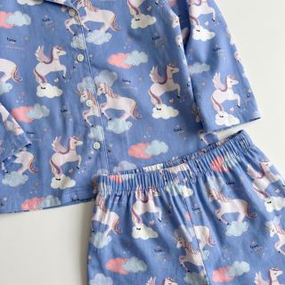 Cotton fabric Unicorns love blue