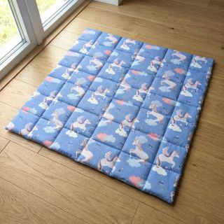 Cotton fabric Unicorns love blue