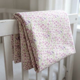 Cotton fabric Fine flowers purple