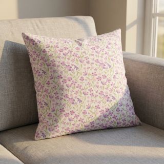 Cotton fabric Fine flowers purple