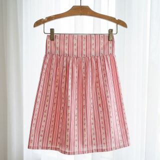 Cotton fabric Fine flowers STRIPE pink