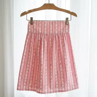 Cotton fabric Fine flowers STRIPE pink