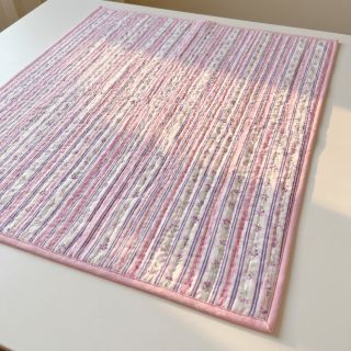 Cotton fabric Fine flowers STRIPE purple