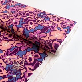 Viscose STRETCH Flowers Junie purple