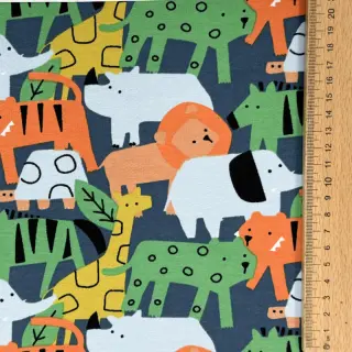 Sweat fabric Animaland petrol