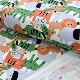 Sweat fabric Animaland white