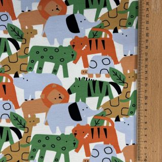 Sweat fabric Animaland white