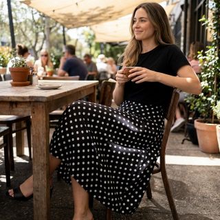 Viscose RADIANCE Polka dot black
