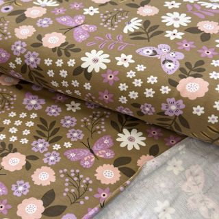 Sweat fabric Flowers Azriel camel