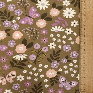 Sweat fabric Flowers Azriel camel
